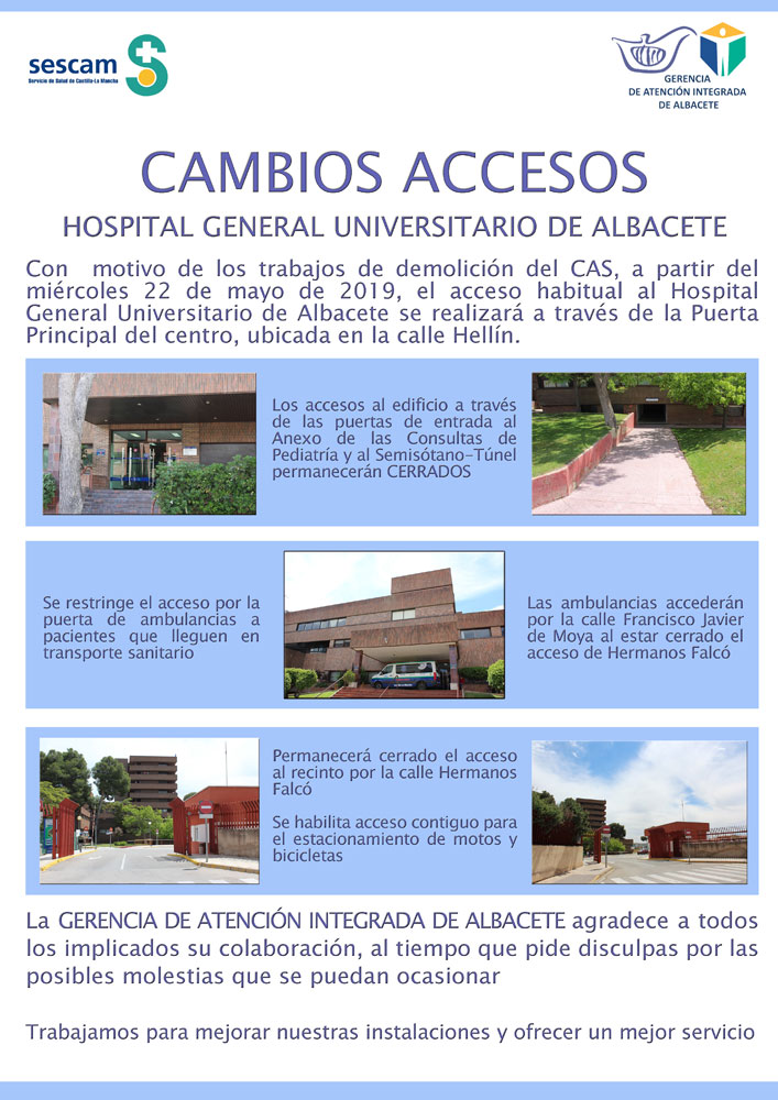 accesos Hospital General Albacete